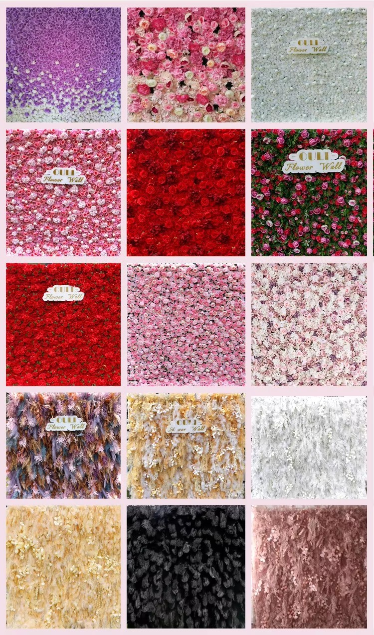 Romantic pink seasonal flower walls made of lifelike artificial flowers for photo backdrops